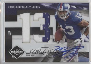 2009 Donruss Limited - Rookie Jumbo Jerseys - Jersey Number Prime Signatures #8 - Ramses Barden /5