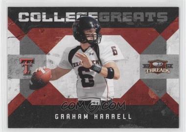 2009 Donruss Threads - College Greats #8 - Graham Harrell
