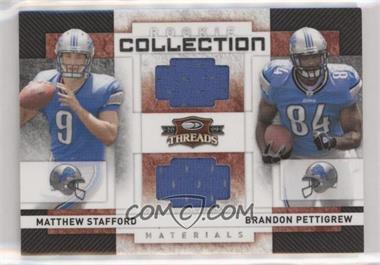 2009 Donruss Threads - Rookie Collection Combo Materials #2 - Matthew Stafford, Brandon Pettigrew /500