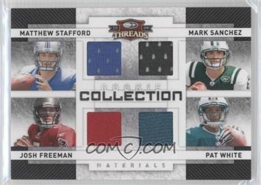 2009 Donruss Threads - Rookie Collection Quad Materials #4 - Josh Freeman, Mark Sanchez, Matthew Stafford, Pat White /100