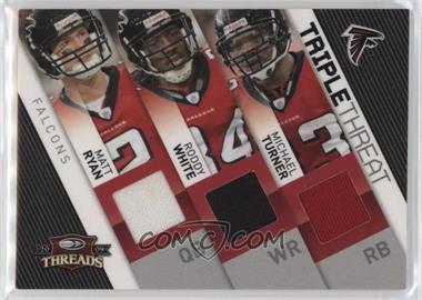 2009 Donruss Threads - Triple Threat - Materials #7 - Matt Ryan, Roddy White, Michael Turner /100