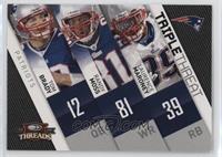 Tom Brady, Randy Moss, Laurence Maroney [EX to NM]