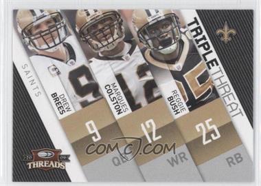 2009 Donruss Threads - Triple Threat #9 - Drew Brees, Marques Colston, Reggie Bush