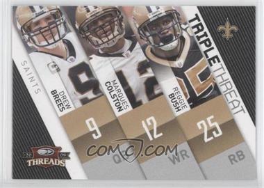 2009 Donruss Threads - Triple Threat #9 - Drew Brees, Marques Colston, Reggie Bush