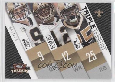 2009 Donruss Threads - Triple Threat #9 - Drew Brees, Marques Colston, Reggie Bush