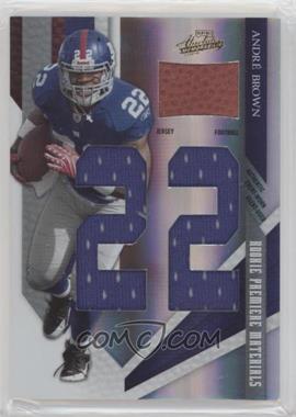 2009 Playoff Absolute Memorabilia - [Base] - Spectrum Jumbo Die-Cut Jersey Number With Football #232 - Rookie Premiere Materials - Andre Brown /99