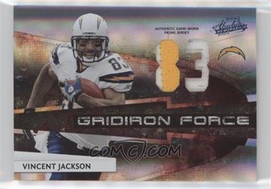 2009 Playoff Absolute Memorabilia - Gridiron Force - Spectrum Die-Cut Jersey Numbers Materials Prime #25 - Vincent Jackson /25