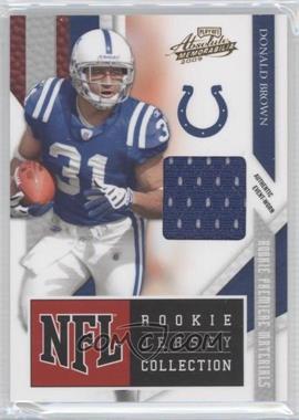 2009 Playoff Absolute Memorabilia - NFL Rookie Jersey Collection #4 - Donald Brown