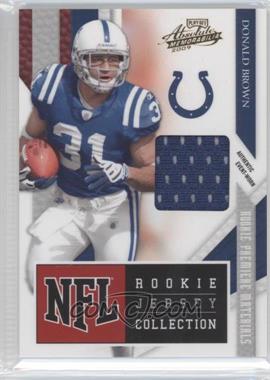 2009 Playoff Absolute Memorabilia - NFL Rookie Jersey Collection #4 - Donald Brown