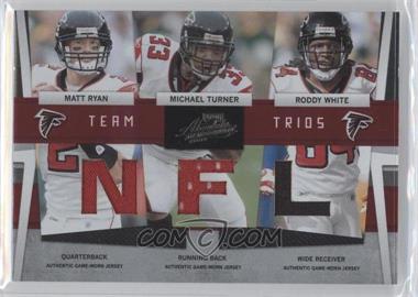 2009 Playoff Absolute Memorabilia - Team Trios NFL Die-Cut Materials #7 - Michael Turner, Roddy White, Matt Ryan /50