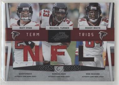 2009 Playoff Absolute Memorabilia - Team Trios NFL Die-Cut Materials #7 - Michael Turner, Roddy White, Matt Ryan /50