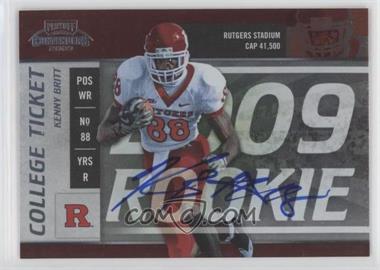 2009 Playoff Contenders - College Rookie Ticket #4 - Kenny Britt /55