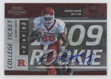 2009 Playoff Contenders - College Rookie Ticket #4 - Kenny Britt /55