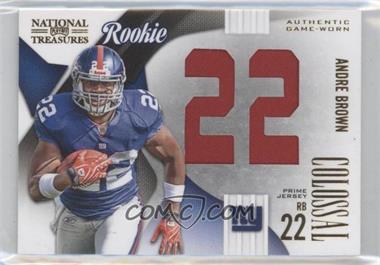 2009 Playoff National Treasures - Rookie Colossal Materials - Jersey Number Prime #15 - Andre Brown /25