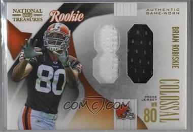 2009 Playoff National Treasures - Rookie Colossal Materials - Jersey Number Prime #17 - Brian Robiskie /25 [Noted]