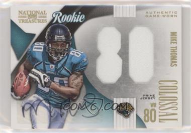 2009 Playoff National Treasures - Rookie Colossal Materials - Jersey Number Signatures Prime #34 - Mike Thomas /10