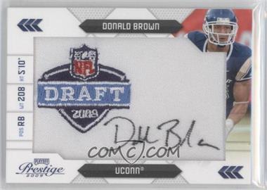 2009 Playoff Prestige - NFL Draft Class - Draft Logo Patch Signatures #7 - Donald Brown /100