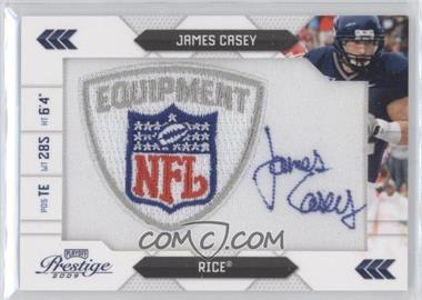 2009 Playoff Prestige - NFL Draft Class - NFL Equipment Logo Patch Signatures #10 - James Casey /25
