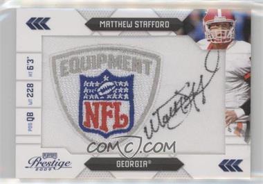 2009 Playoff Prestige - NFL Draft Class - NFL Equipment Logo Patch Signatures #18 - Matthew Stafford /25