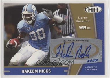 2009 SAGE Hit - Autographs - Gold #A88 - Hakeem Nicks /250