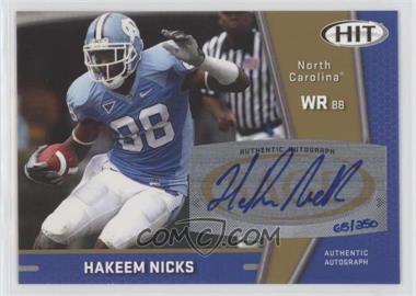 2009 SAGE Hit - Autographs - Gold #A88 - Hakeem Nicks /250