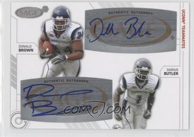 2009 SAGE Squared - Dual Autographs #SA-12 - Donald Brown, Darius Butler