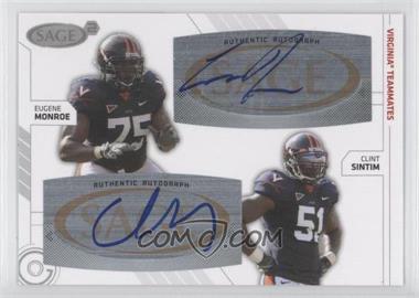 2009 SAGE Squared - Dual Autographs #SA-69 - Eugene Monroe, Clint Sintim