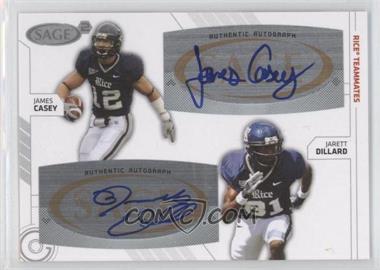 2009 SAGE Squared - Dual Autographs #SA-9 - Jarett Dillard, James Casey