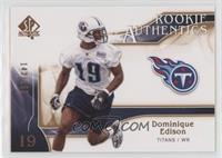 Rookie Authentics - Dominique Edison #/150