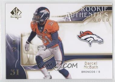 2009 SP Authentic - [Base] - Gold #235 - Rookie Authentics - Darcel McBath /50