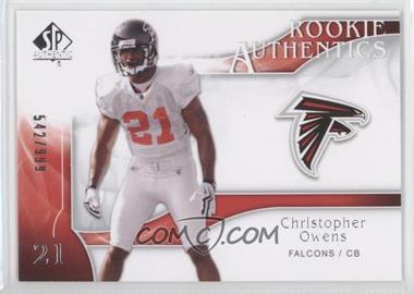 2009 SP Authentic - [Base] #204 - Rookie Authentics - Christopher Owens /999