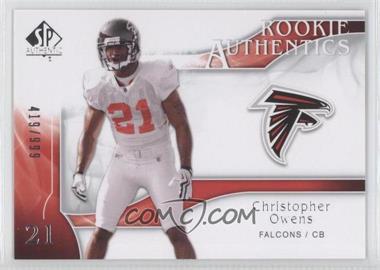 2009 SP Authentic - [Base] #204 - Rookie Authentics - Christopher Owens /999