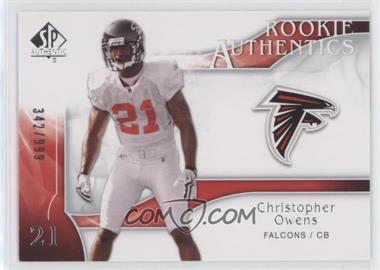 2009 SP Authentic - [Base] #204 - Rookie Authentics - Christopher Owens /999