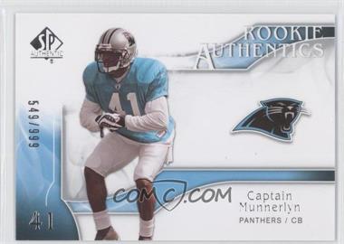 2009 SP Authentic - [Base] #216 - Rookie Authentics - Captain Munnerlyn /999