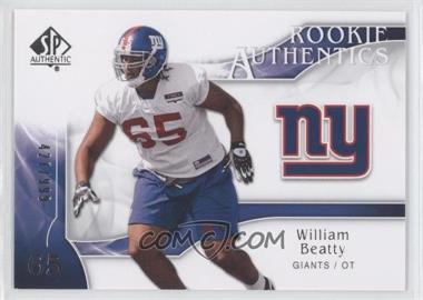 2009 SP Authentic - [Base] #274 - Rookie Authentics - William Beatty /999