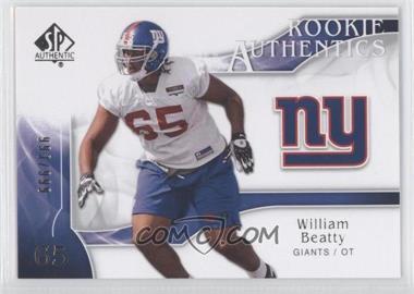 2009 SP Authentic - [Base] #274 - Rookie Authentics - William Beatty /999