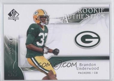 2009 SP Authentic - [Base] #284 - Rookie Authentics - Brandon Underwood /999