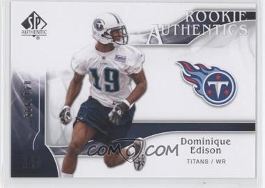 2009 SP Authentic - [Base] #298 - Rookie Authentics - Dominique Edison /999