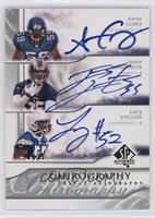 Larry English, James Laurinaitis, Aaron Curry #/35