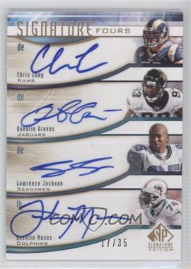 2009 SP Signature Edition - Signature Fours #F-MLJG - Chris Long, Quentin Groves, Lawrence Jackson, Quentin Moses /35