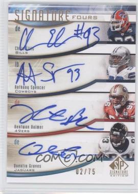 2009 SP Signature Edition - Signature Fours #F-SEBG - Chris Ellis, Anthony Spencer, Quentin Groves, Kentwan Balmer /75