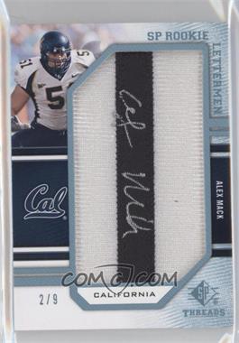 2009 SP Threads - [Base] - College #203 - Rookie Lettermen Autographs - Alex Mack /9