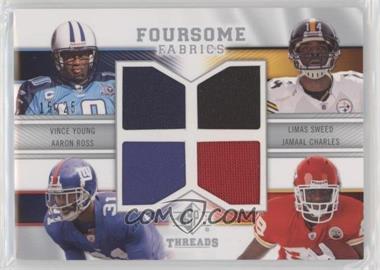 2009 SP Threads - Foursome Fabrics #T4-TEX1 - Vince Young, Jamaal Charles, Aaron Ross, Limas Sweed /25