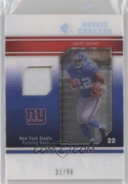 2009 SP Threads - Rookie Threads - Patch #RT-AB - Andre Brown /50