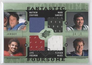 2009 SPx - Fantastic Foursome - Green #W4-RQB - Stephen McGee, Matthew Stafford, Josh Freeman, Mark Sanchez /10