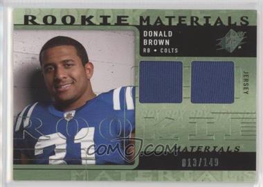 2009 SPx - Rookie Materials - Green #RM-DB - Donald Brown /149 [Noted]
