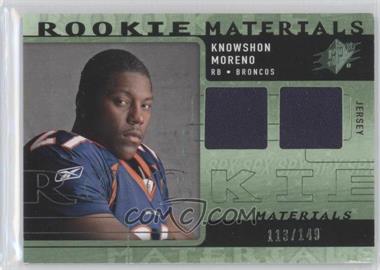 2009 SPx - Rookie Materials - Green #RM-KM - Knowshon Moreno /149