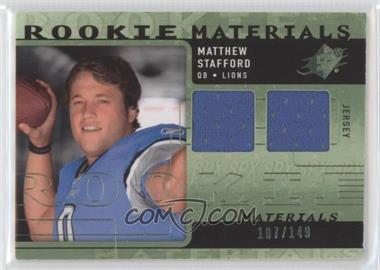 2009 SPx - Rookie Materials - Green #RM-ST - Matthew Stafford /149