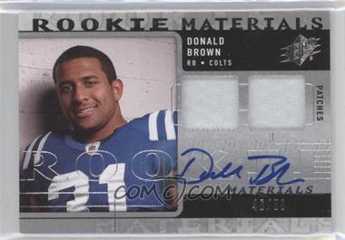 2009 SPx - Rookie Materials - Patch Autograph #RM-DB - Donald Brown /50