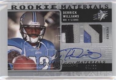 2009 SPx - Rookie Materials - Patch Autograph #RM-DW - Derrick Williams /50